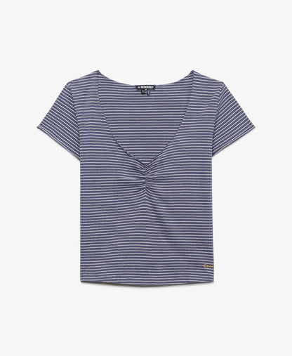 Off White/Blue Stripe