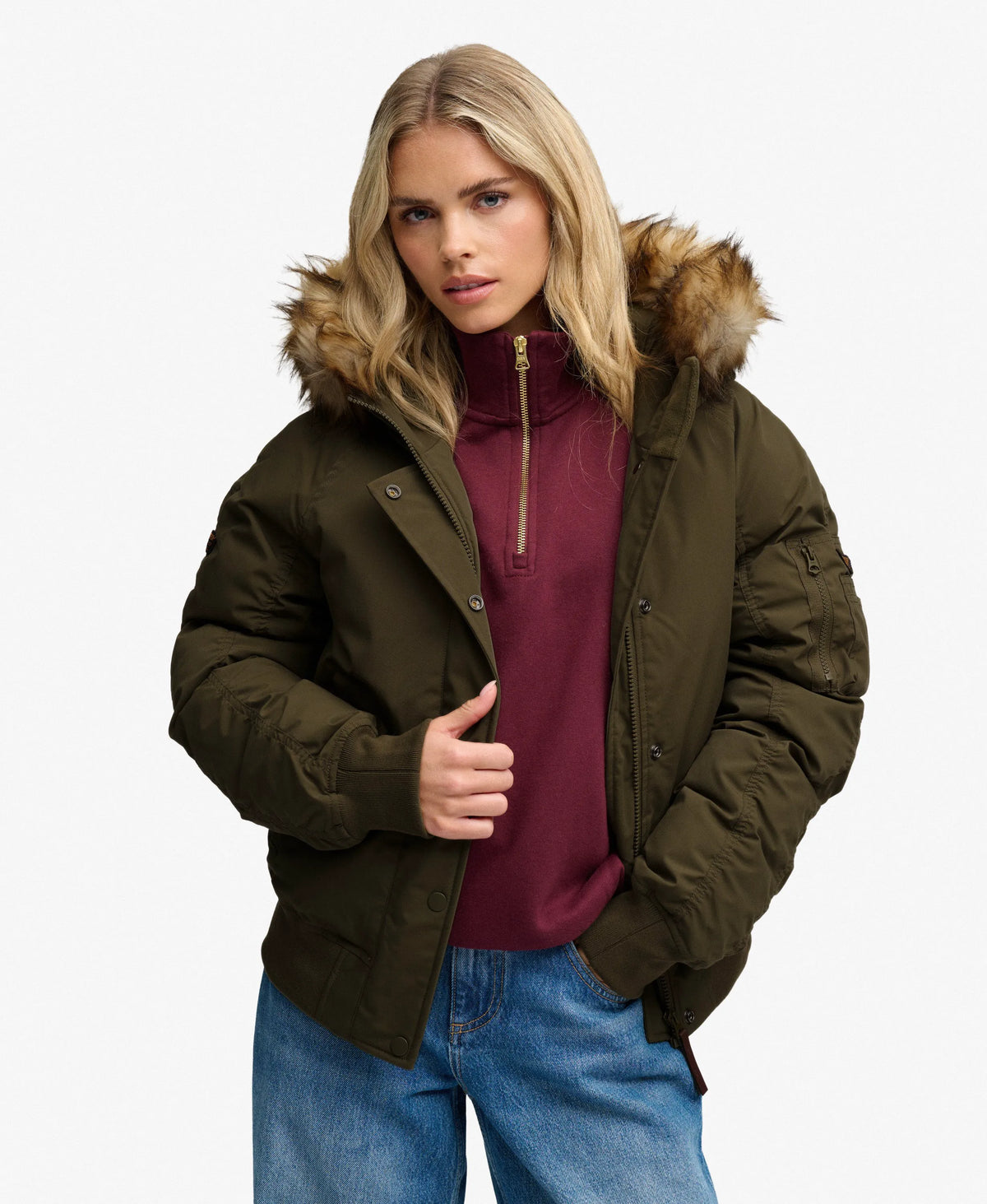 Hooded Padded MA1 Bomber Jacket