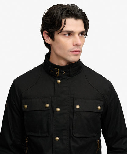 Wax Cropped Racer Jacket