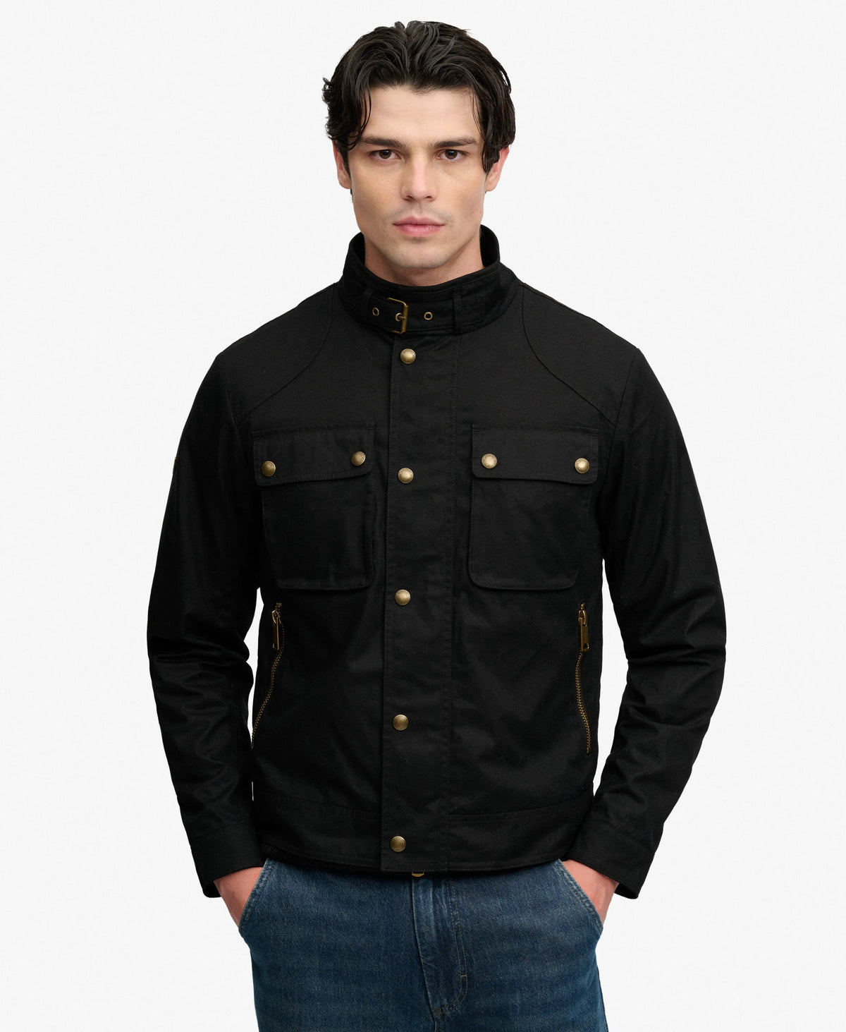 Wax Cropped Racer Jacket