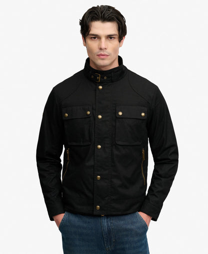 Wax Cropped Racer Jacket