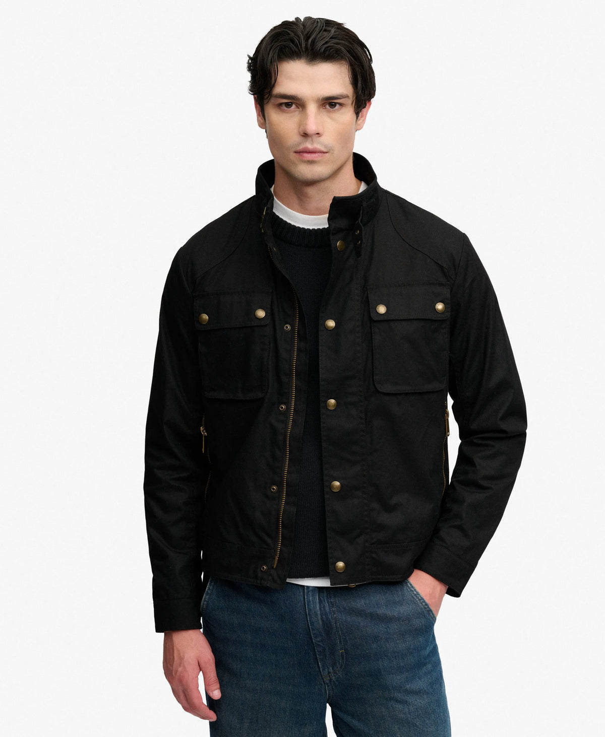 Wax Cropped Racer Jacket