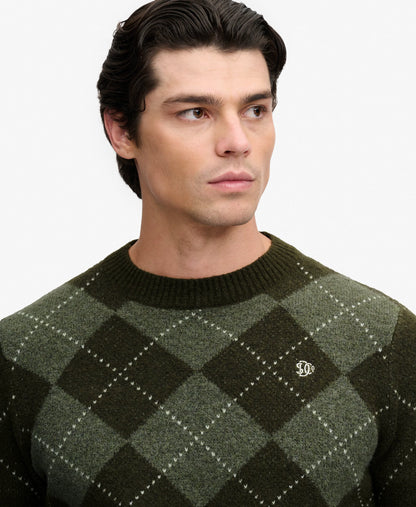 Tonal Green Argyle