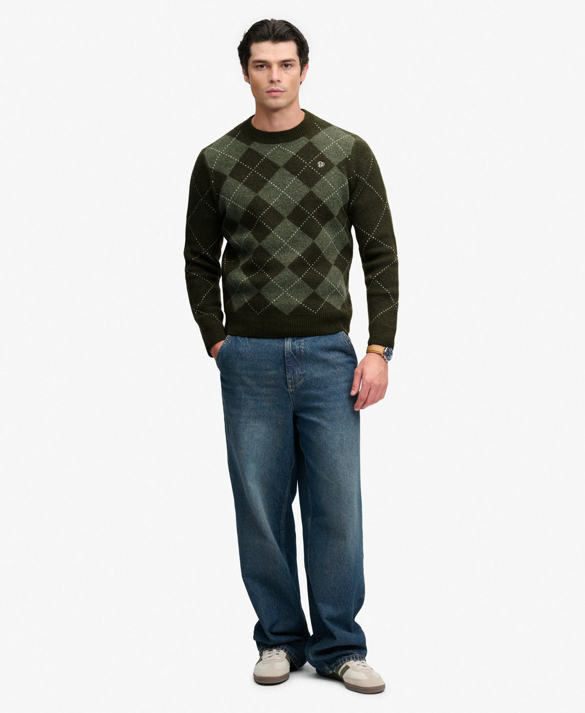 Tonal Green Argyle