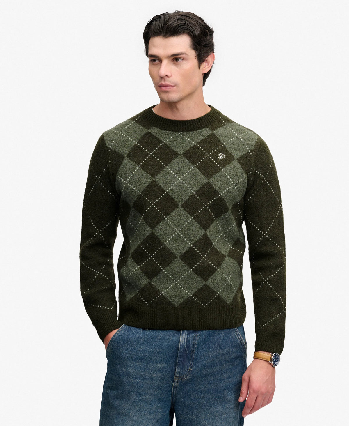 Tonal Green Argyle