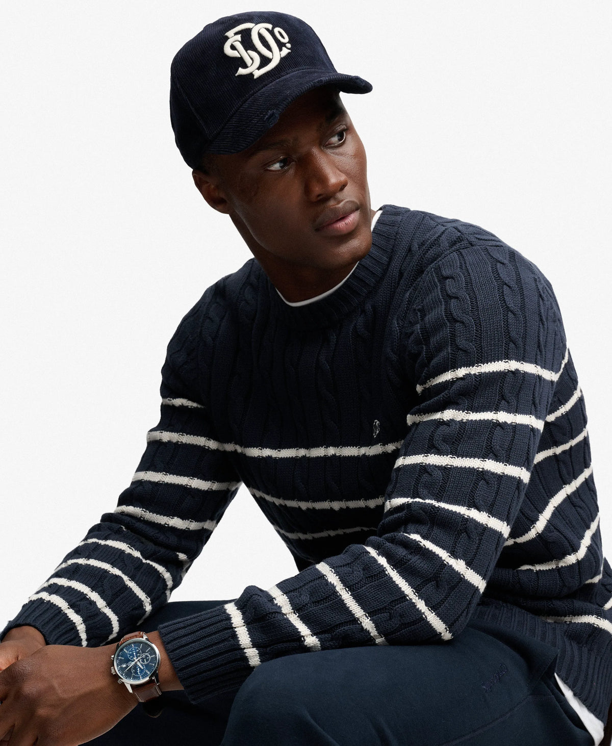 NAVY/WHITE STRIPE