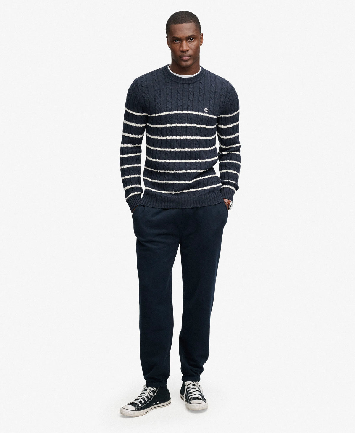 NAVY/WHITE STRIPE