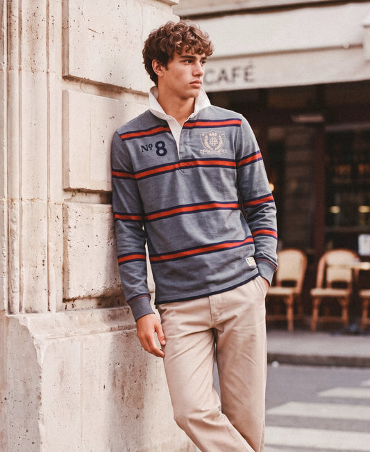 Antique Grey Marl Stripe