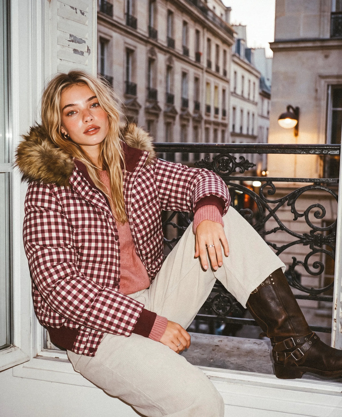 Mulberry/Cream Gingham