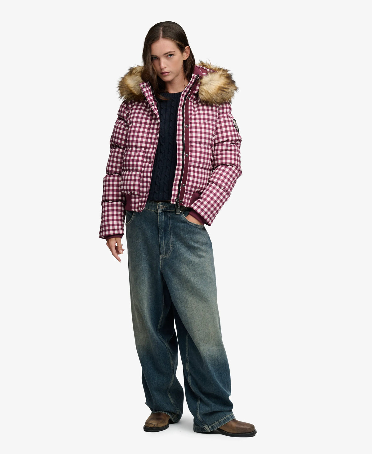 Mulberry/Cream Gingham
