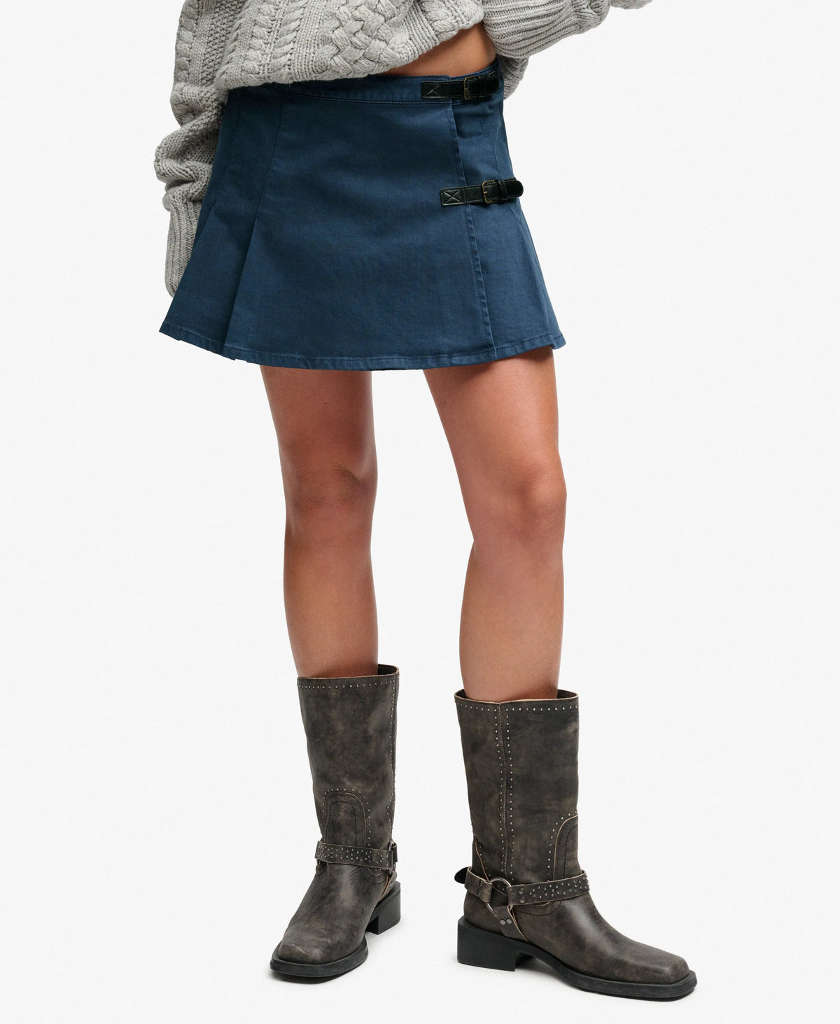 Athletic Essentials Denim Pleated Skirt