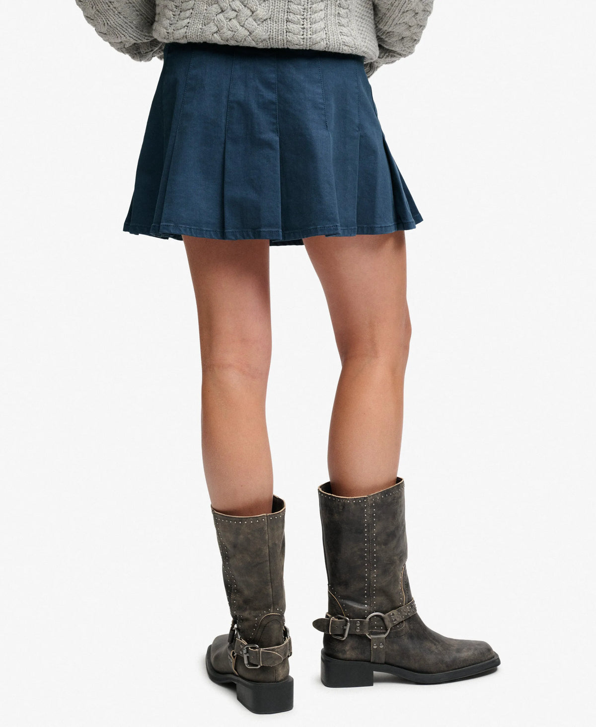 Athletic Essentials Denim Pleated Skirt