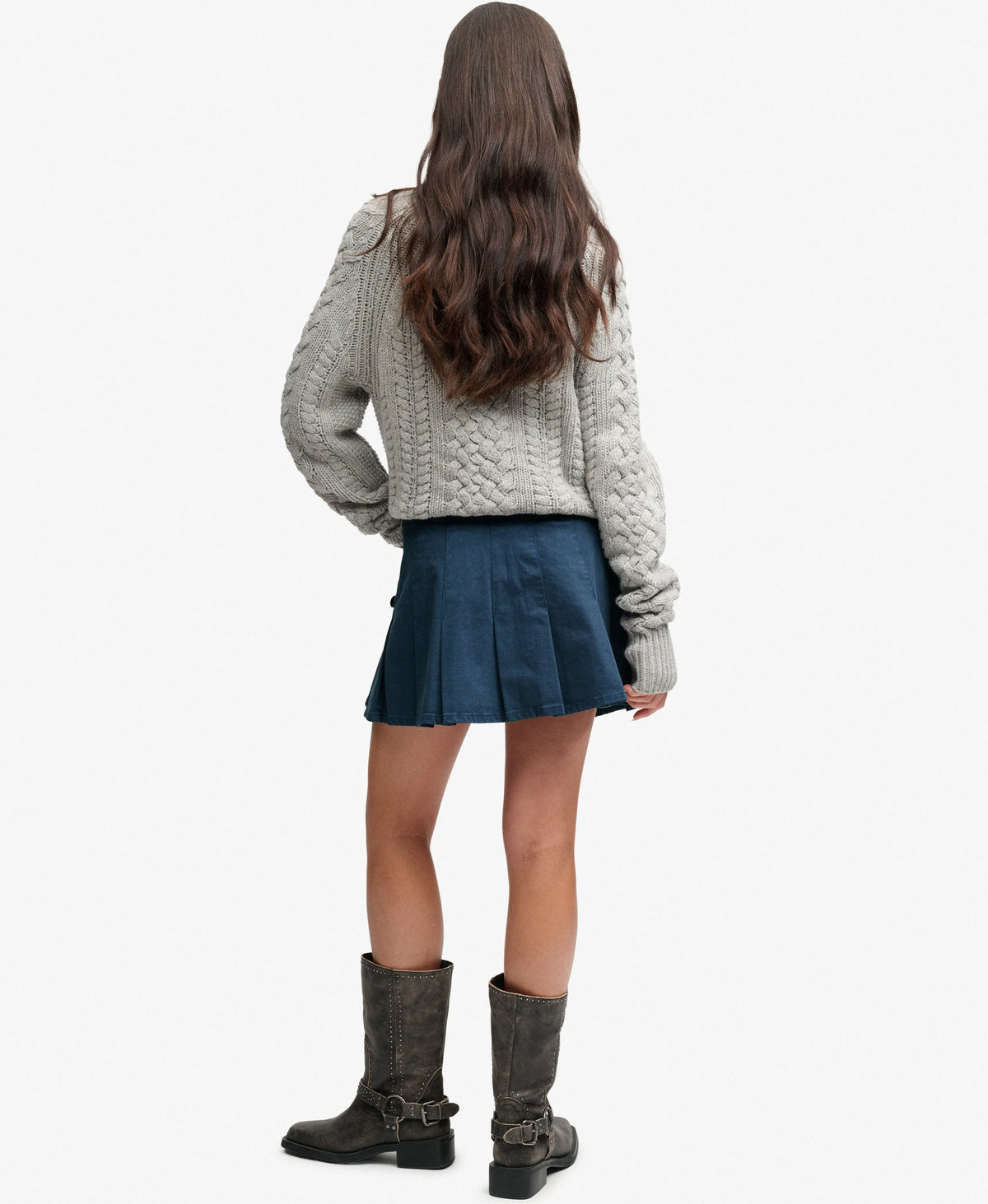 Athletic Essentials Denim Pleated Skirt