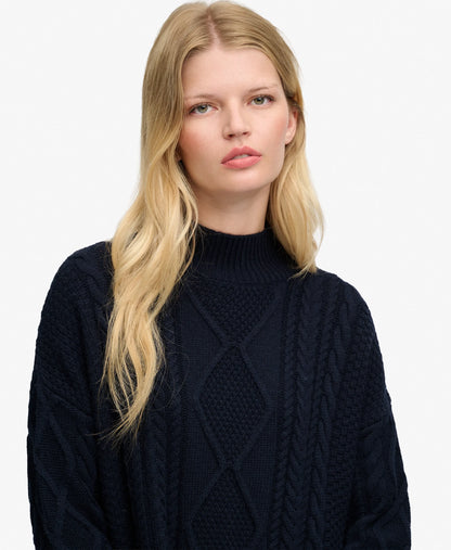 Slouchy Cable Knit Dress