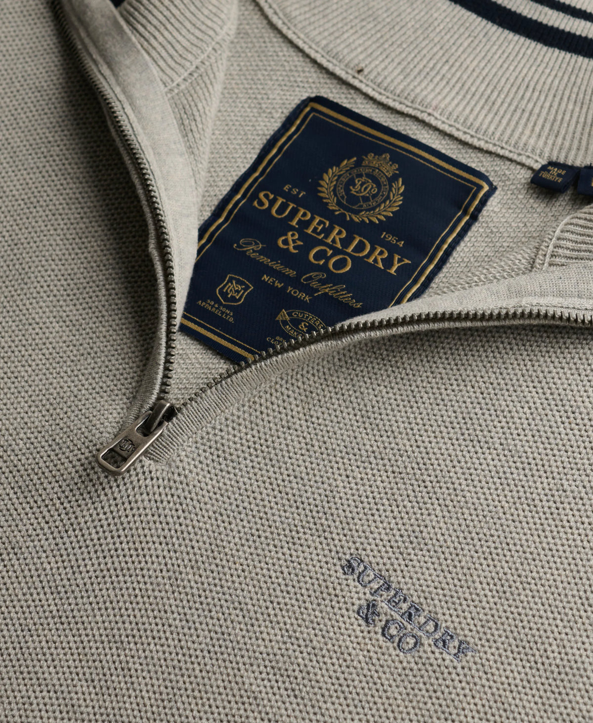 Honeycomb Texture Half Zip Jumper