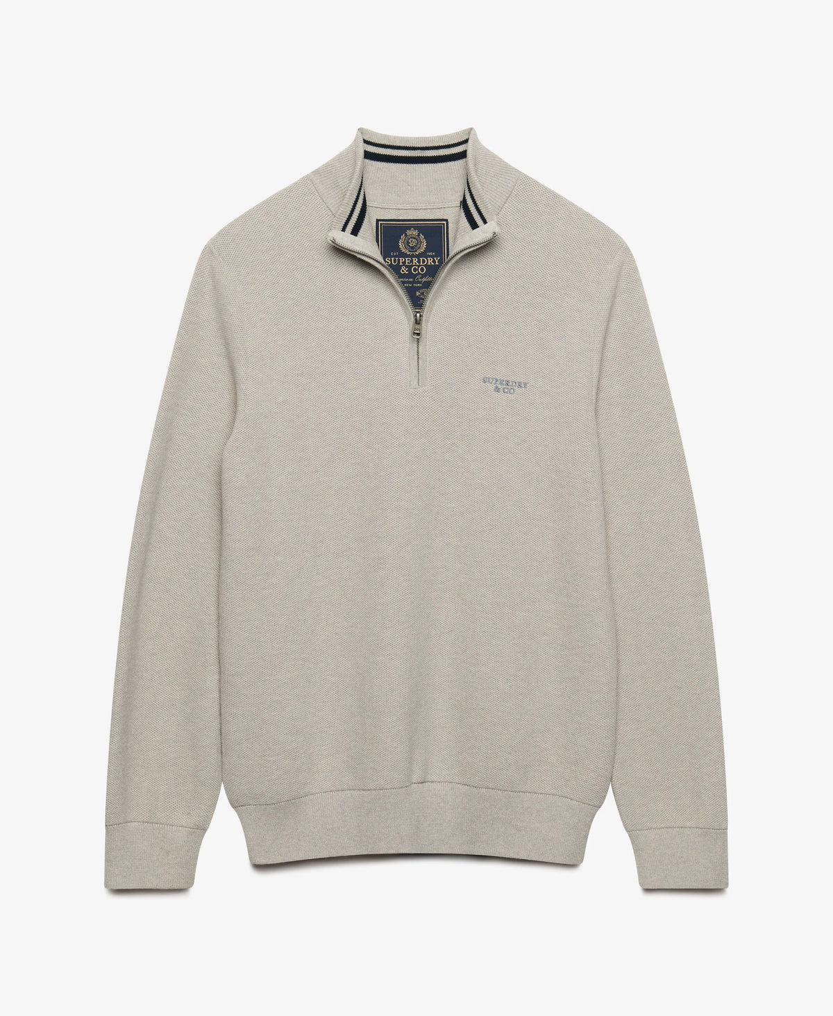 Honeycomb Texture Half Zip Jumper