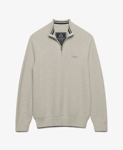 Honeycomb Texture Half Zip Jumper