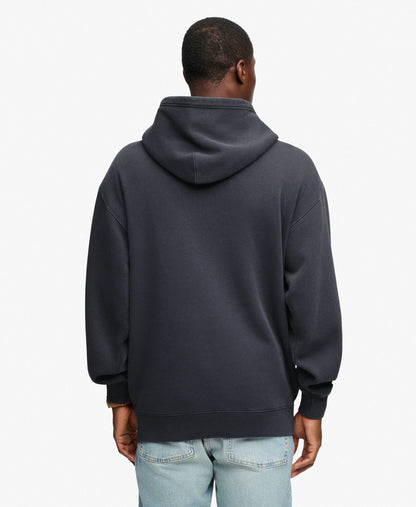 Micro Logo Graphic Loose Hoodie