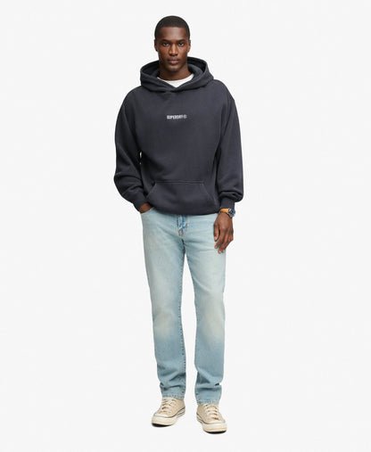 Micro Logo Graphic Loose Hoodie