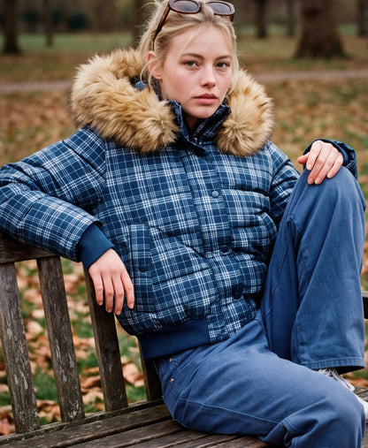 Navy/Pastel Check