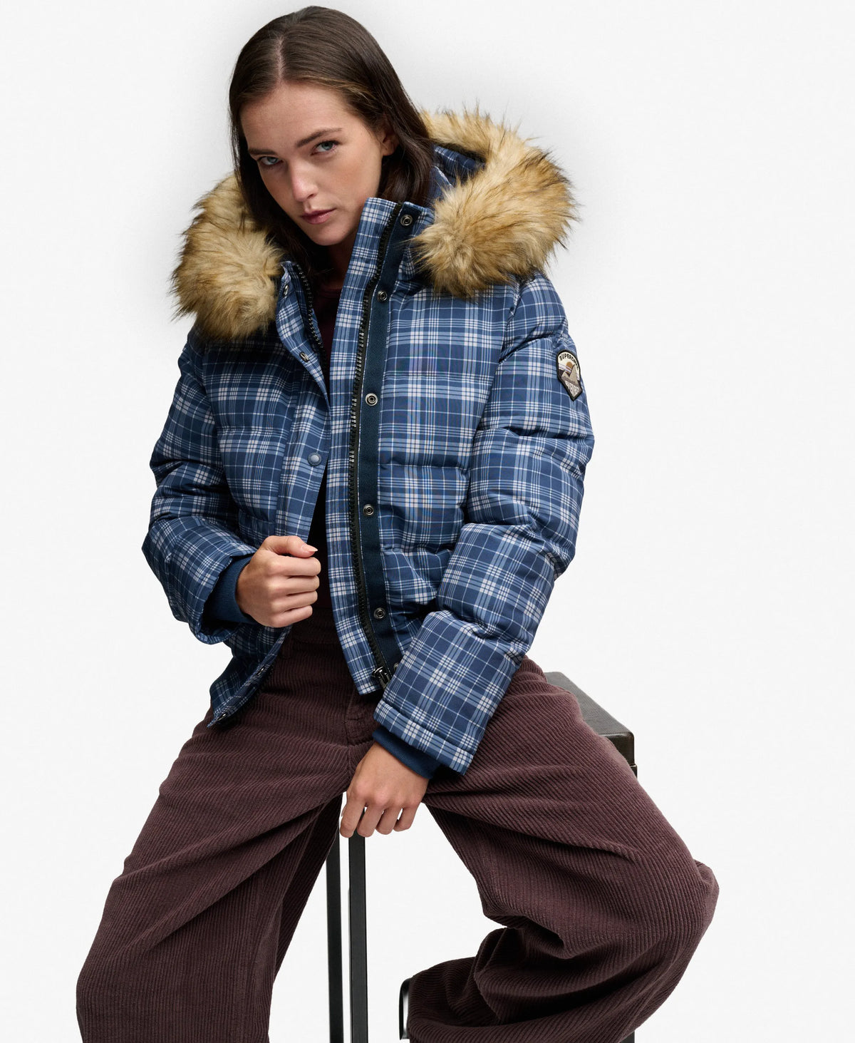 Navy/Pastel Check