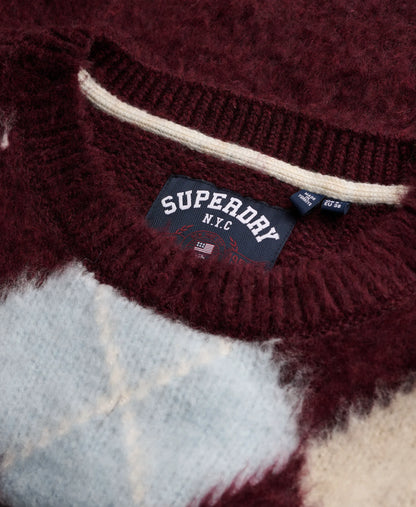 Burgundy Navy Argyle