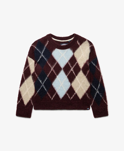 Burgundy Navy Argyle