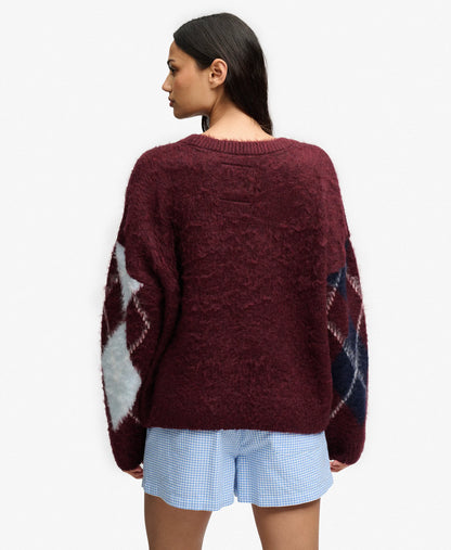 Burgundy Navy Argyle