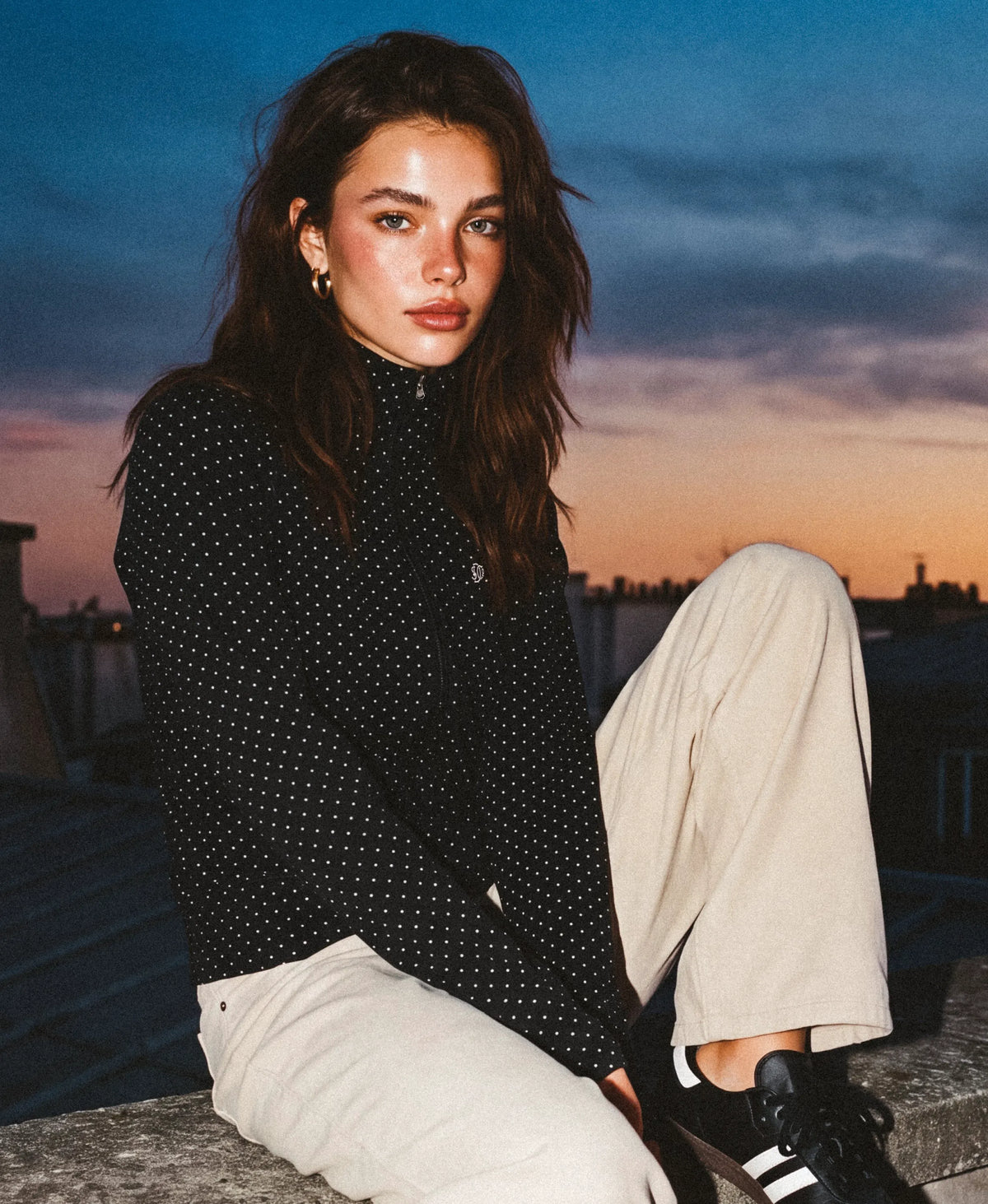 Black/Ecru Polka Dot