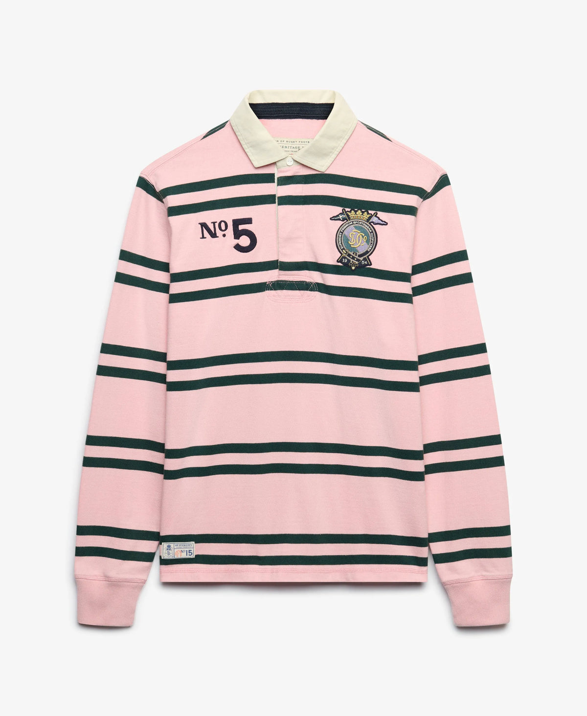 Double Emblem Stripe Rugby Top