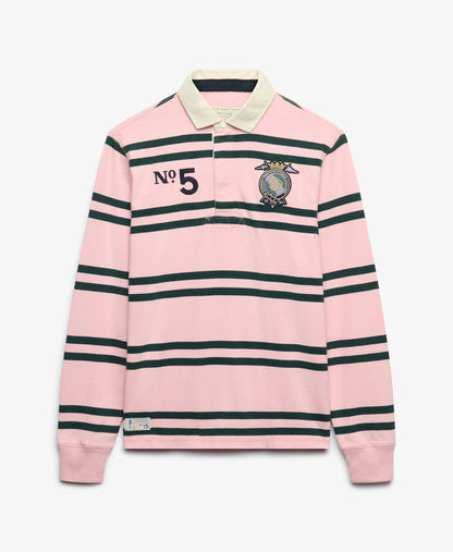 Double Emblem Stripe Rugby Top